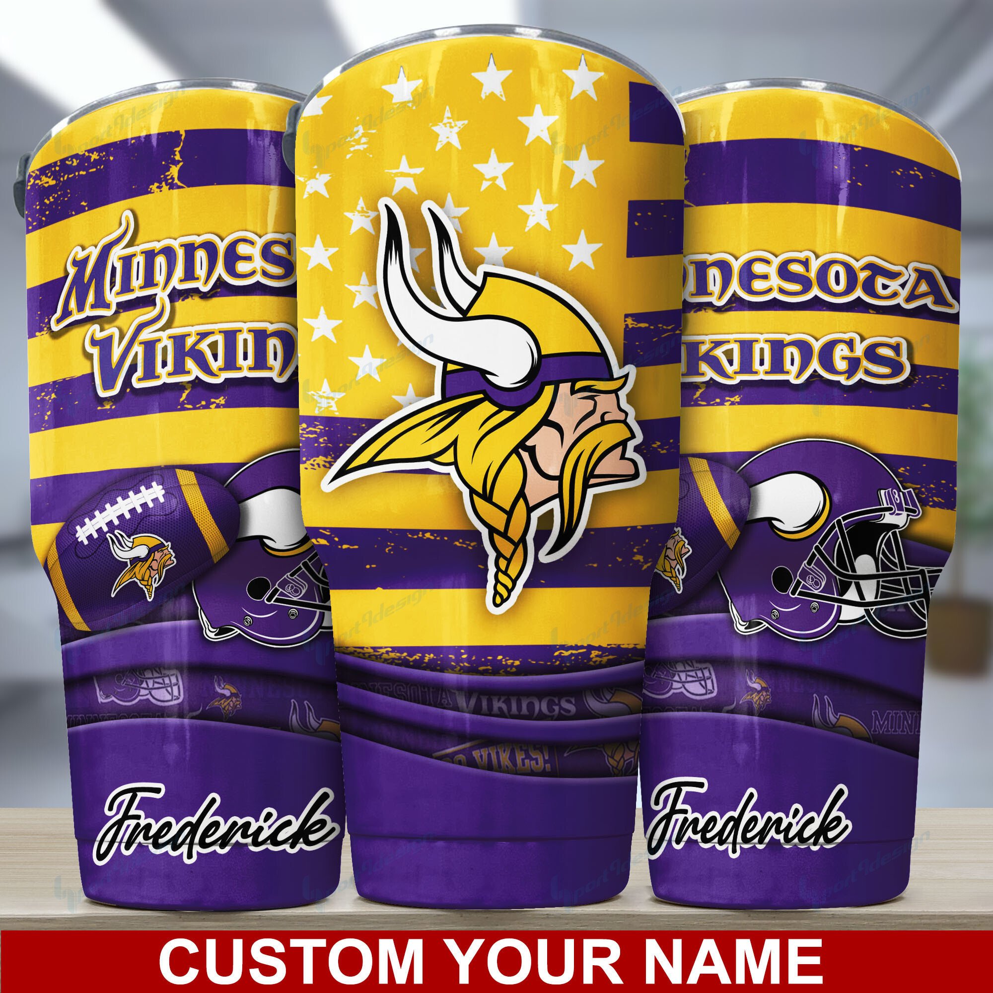 Limited Edition Minnesota Vikings Custom Name Tumbler - Personalized Drinkware