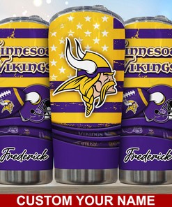Limited Edition Minnesota Vikings Custom Name Tumbler - Personalized Drinkware