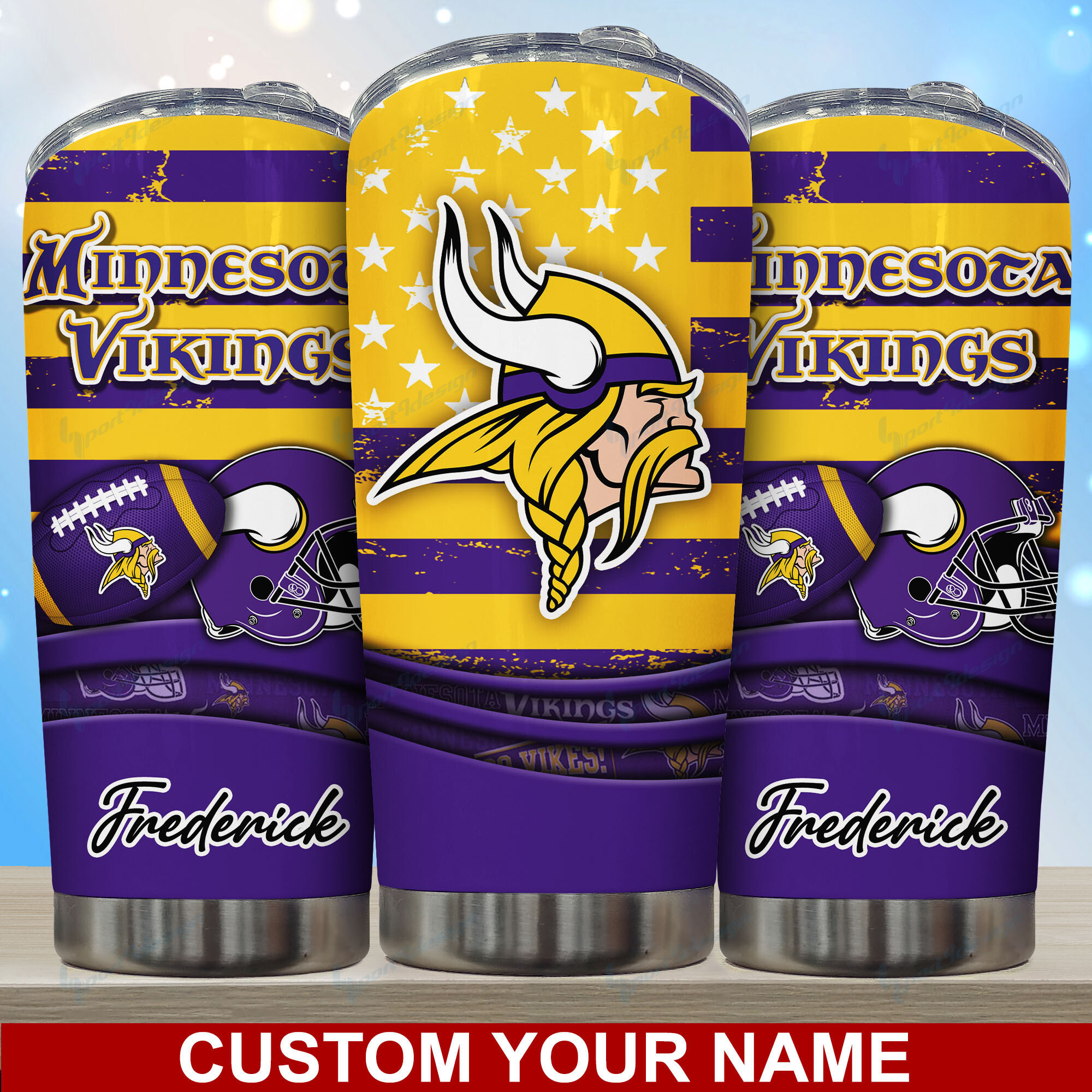 Limited Edition Minnesota Vikings Custom Name Tumbler - Personalized Drinkware