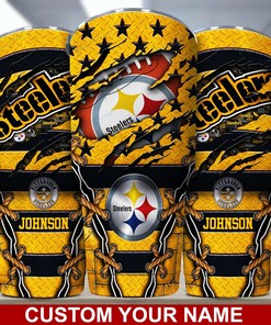 Limited Edition Pittsburgh Steelers Custom Name Tumbler for Die-Hard Enthusiasts