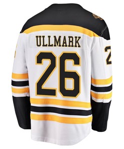 Linus Ullmark 26 Boston Bruins Stanley Cup 2023 Playoffs Patch Away Breakaway Men Jersey - White