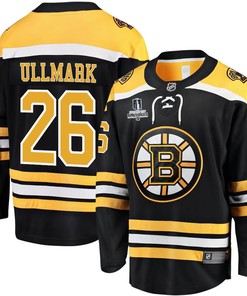 Linus Ullmark 26 Boston Bruins Stanley Cup 2023 Playoffs Patch Home Breakaway Men Jersey - Black