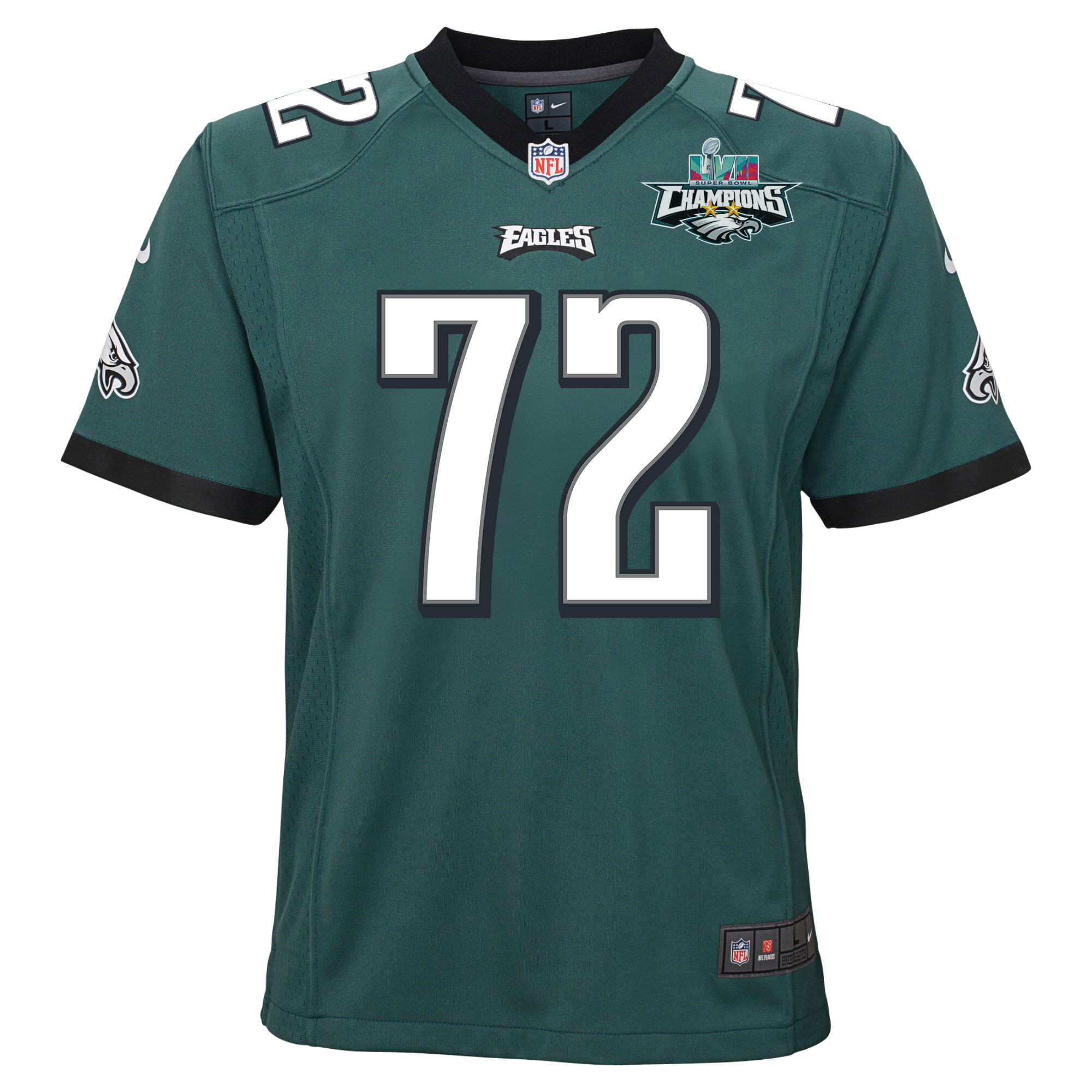 Linval Joseph 72 Philadelphia Eagles Super Bowl LVII Champions 2 Stars 2 Stars Youth Game Jersey - Black