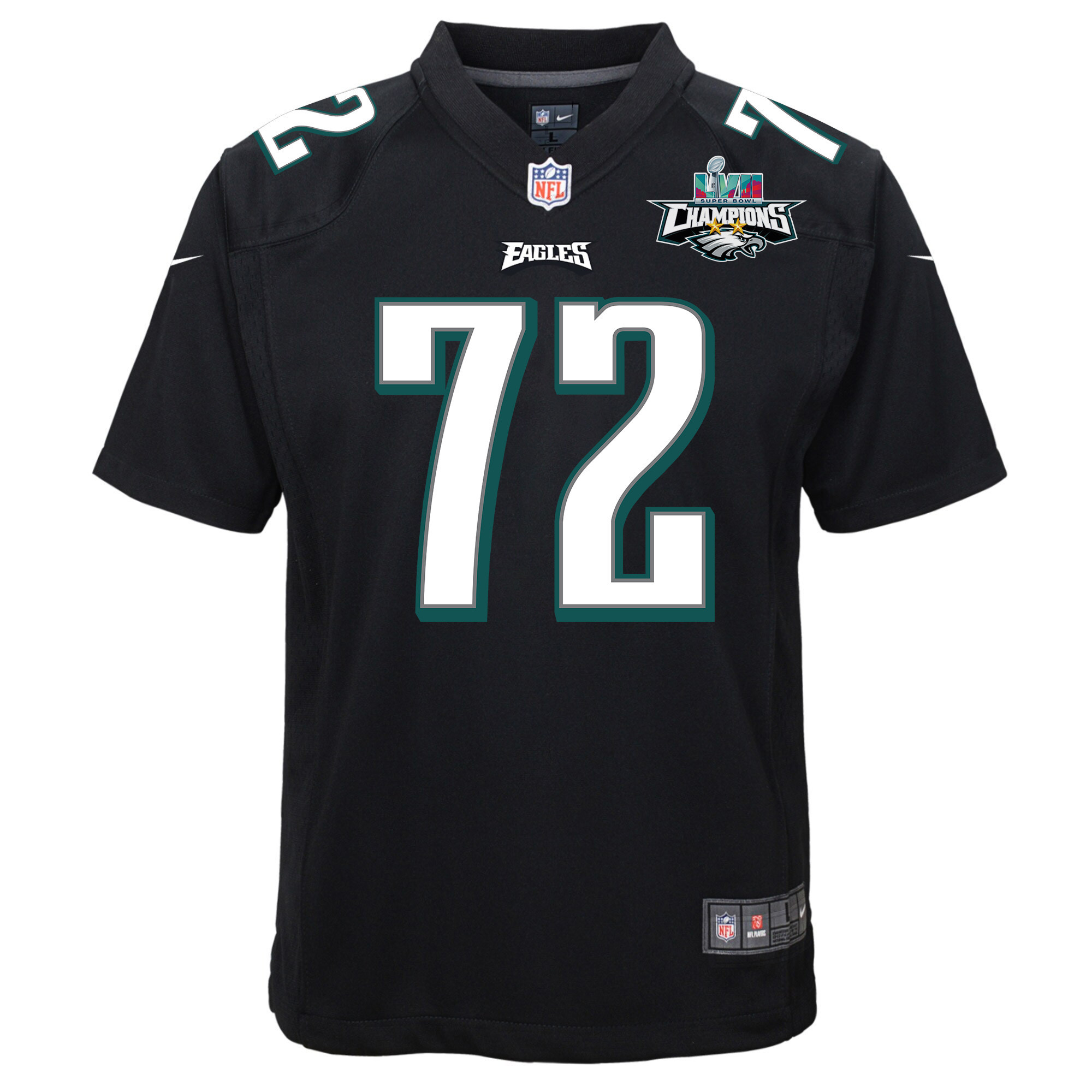 Linval Joseph 72 Philadelphia Eagles Super Bowl LVII Champions 2 Stars Youth Game Jersey - Black