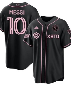 Lionel Messi Inter Miami Baseball Cool Base Jersey - Stitched Men Jersey - Black