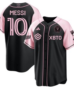 Lionel Messi Inter Miami Baseball Cool Base Jersey - Stitched Men Jersey - Black Pink