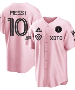 Lionel Messi Inter Miami Baseball Cool Base Jersey - Stitched Men Jersey - Pink