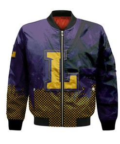 Lipscomb Bisons Bomber Jacket Basketball Net Grunge Pattern- NCAA