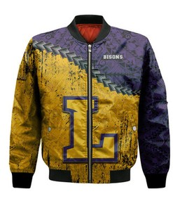Lipscomb Bisons Bomber Jacket Grunge Polynesian Tattoo- NCAA