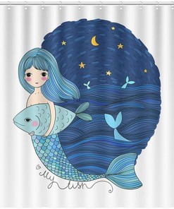 Little Mermaid Shower Curtain for Your Beautiful Ocean Bathroom Decor