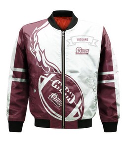 Little Rock Trojans Bomber Jacket Flame Ball - NCAA