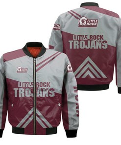 Little Rock Trojans Football Bomber Jacket  - Stripes Cross Shoulders - NCAA