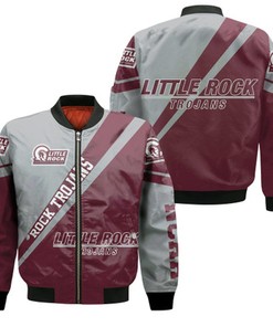 Little Rock Trojans Logo Bomber Jacket Cross Style - NCAA