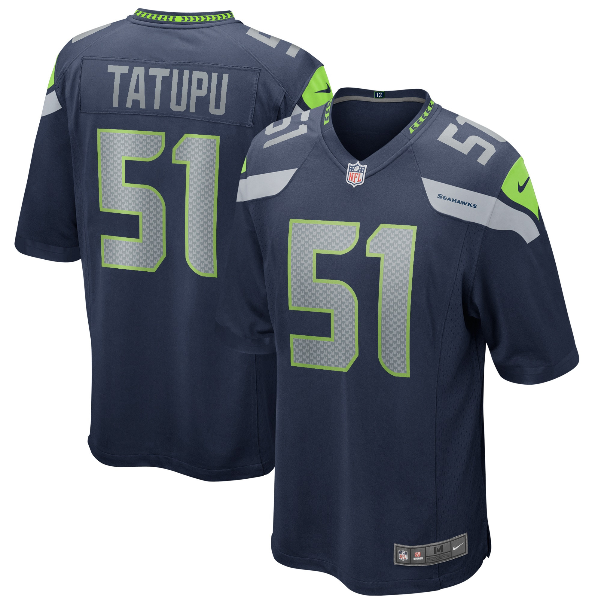 Lofa Tatupu Seattle Seahawks Game Retired Player Jersey - College Navy Nfl