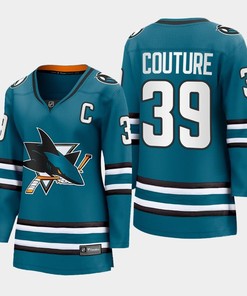 Logan Couture 39 San Jose Sharks 2022-23 Home Women Premier Breakaway Jersey Teal