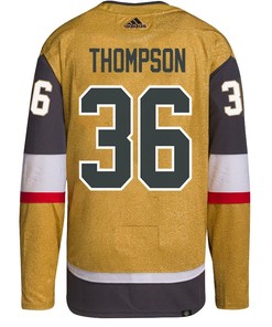 Logan Thompson 36 Vegas Golden Knights Stanley Cup 2023 Champions Patch Home Breakaway Men Jersey - Gold