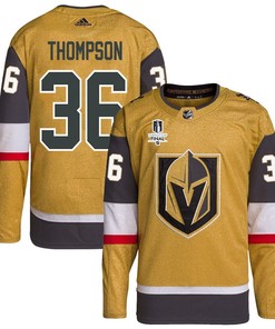 Logan Thompson 36 Vegas Golden Knights Stanley Cup 2023 Final Patch Home Breakaway Men Jersey - Gold