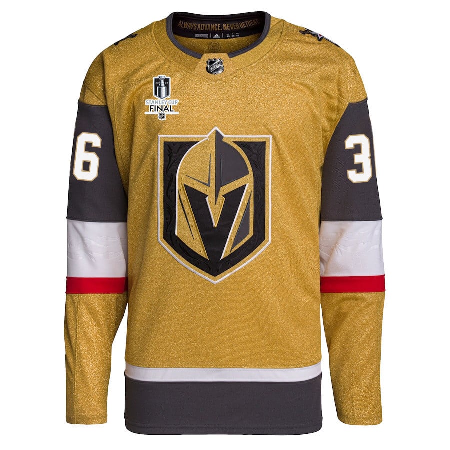 Logan Thompson 36 Vegas Golden Knights Stanley Cup 2023 Final Patch Home Breakaway Men Jersey - Gold