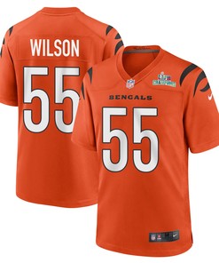 Logan Wilson 55 Cincinnati Bengals Super Bowl LVII Champions Men Alternate Game Jersey - Orange