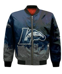 Longwood Lancers Bomber Jacket Basketball Net Grunge Pattern- NCAA