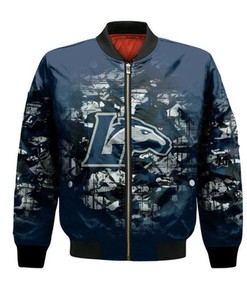 Longwood Lancers Bomber Jacket Camouflage Vintage  - NCAA