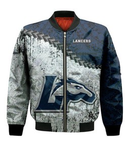 Longwood Lancers Bomber Jacket Grunge Polynesian Tattoo- NCAA