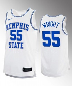 Lorenzen Wright 55 Memphis Tigers White Jersey Retired Number Retro Basketball