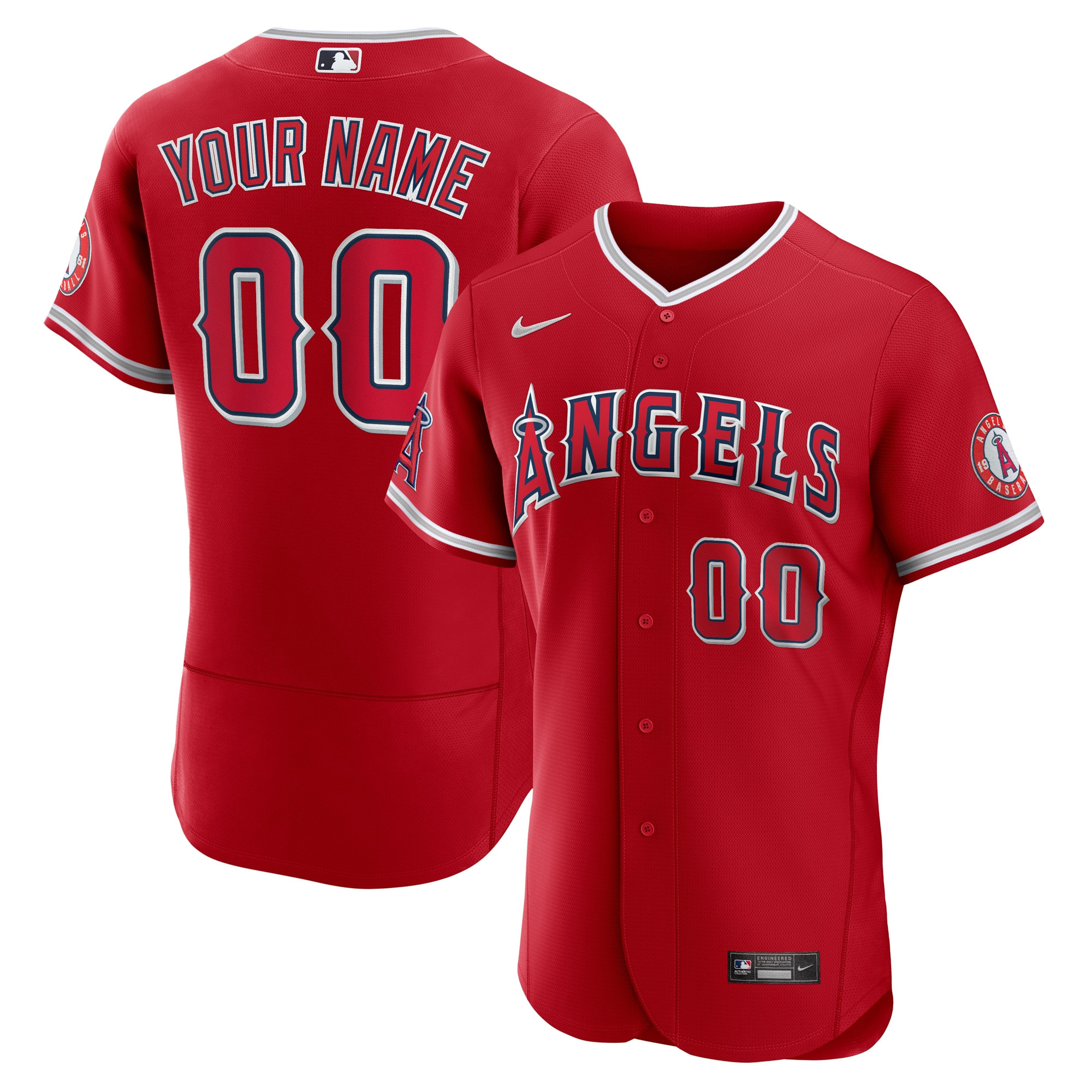 Los Angeles Angels Alternate Authentic Custom Jersey Scarlet Custom Jerseys Mlb