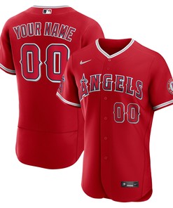 Los Angeles Angels Alternate Authentic Custom Jersey Scarlet Custom Jerseys Mlb