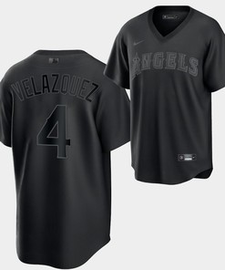 Los Angeles Angels Andrew Velazquez Fashion 4 Black Jersey