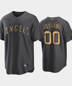 Los Angeles Angels Custom 00 2022-23 All-Star Game AL Charcoal Jersey