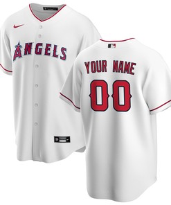 Los Angeles Angels Home Replica Custom Jersey - White Custom Jerseys Mlb