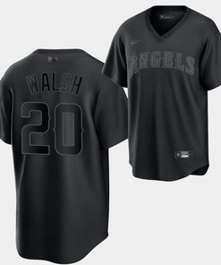 Los Angeles Angels Jared Walsh Fashion 20 Black Jersey