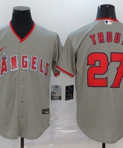 Los Angeles Angels Mike Trout #27 2020 Mlb Grey Jersey