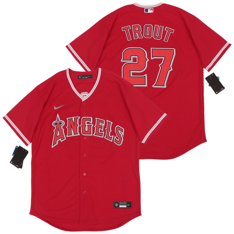 Los Angeles Angels Mike Trout #27 2020 Mlb Red Jersey