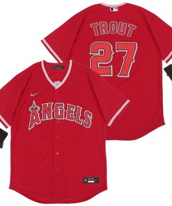 Los Angeles Angels Mike Trout #27 2020 Mlb Red Jersey