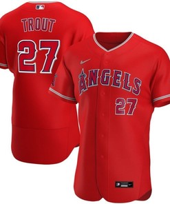 Los Angeles Angels Mike Trout #27 2020 Mlb Red Jersey