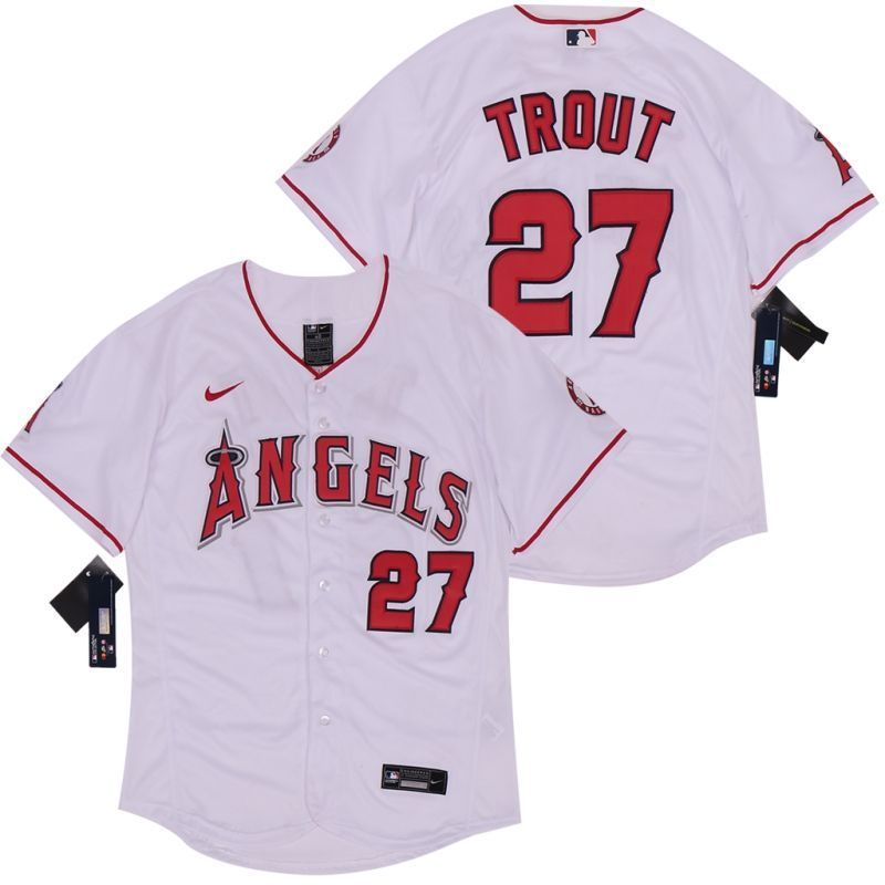 Los Angeles Angels Mike Trout #27 2020 Mlb White Jersey
