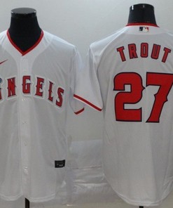 Los Angeles Angels Mike Trout #27 2020 Mlb White Jersey