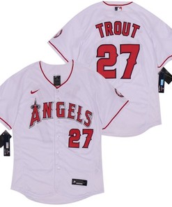 Los Angeles Angels Mike Trout #27 2020 Mlb White Jersey
