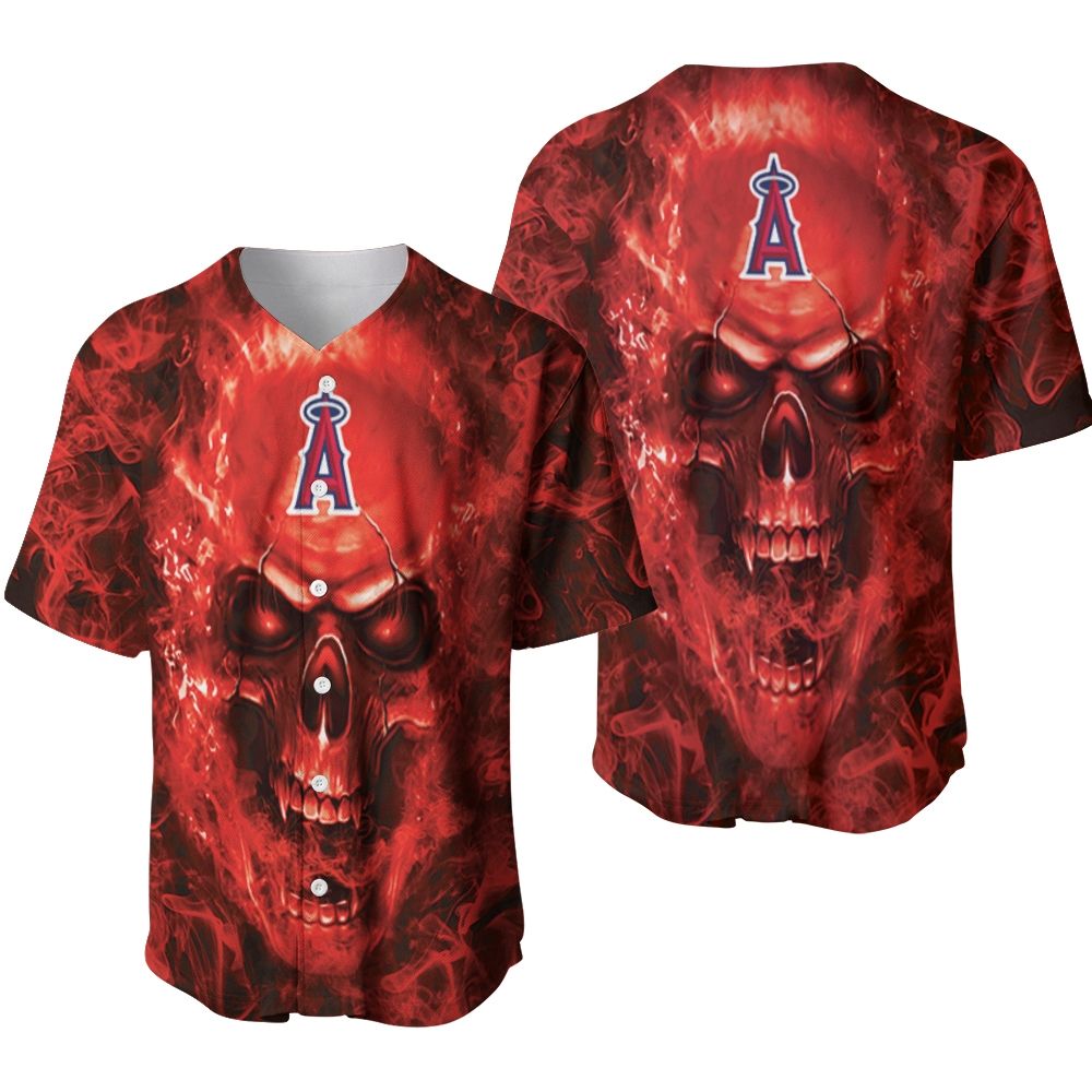 Los Angeles Angels Mlb Fan Skull Baseball Jersey