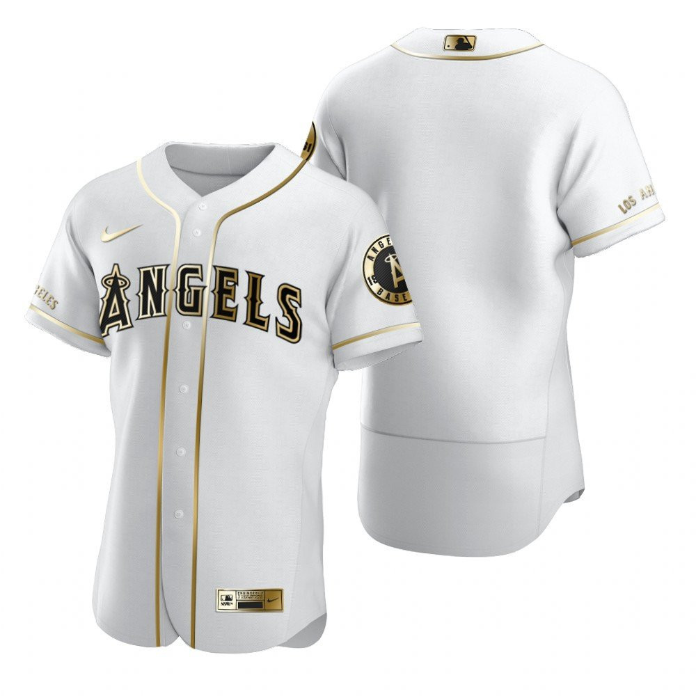 Los Angeles Angels Mlb Golden Brandedition White Jersey Gift For Angels Fans