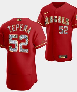 Los Angeles Angels Ryan Tepera Red Jersey 52 Golden Diamond 2022-23-23 Uniform