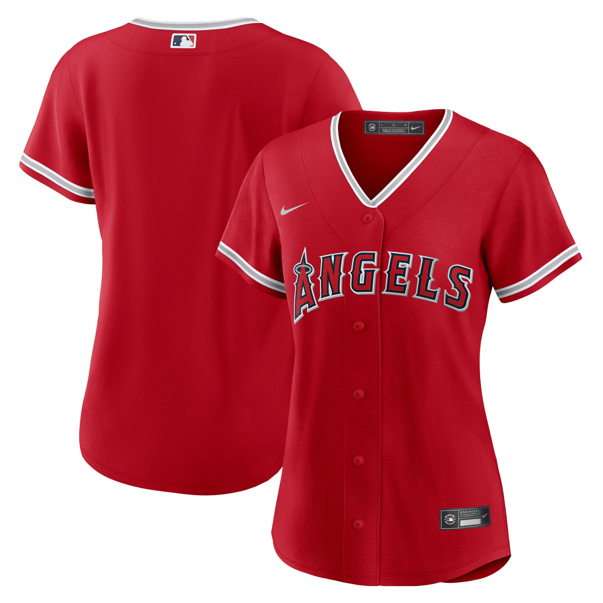 Los Angeles Angels Womens Alternate Replica Team Jersey - Red Mlb