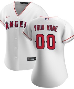 Los Angeles Angels Womens Home Replica Custom Jersey - White Custom Jerseys Mlb