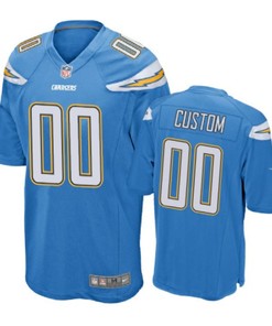 Los Angeles Chargers 00 Custom Name Powder Blue Game Jersey