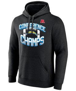 Los Angeles Chargers 2022 AFC Conference Champions Icon Bold Pullover Hoodie - Black