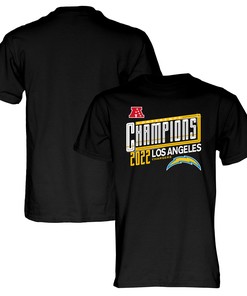 Los Angeles Chargers 2022 AFC Conference Champions Kick T-Shirt - Black