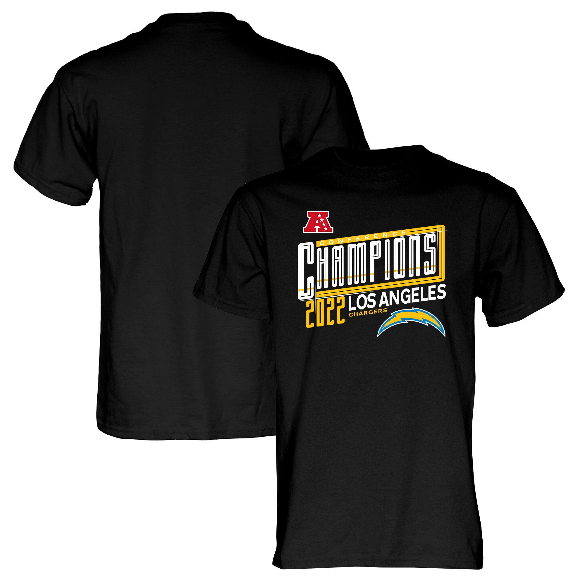 Los Angeles Chargers 2022 AFC Conference Champions Kick T-Shirt - Black