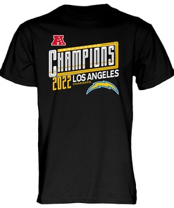 Los Angeles Chargers 2022 AFC Conference Champions Kick T-Shirt - Black